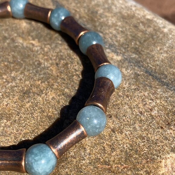 Wanderer and Gatherer Bracelet - Jade and Bamboo Brass SM/SM-MED - Picture 5 of 5
